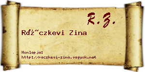 Ráczkevi Zina névjegykártya